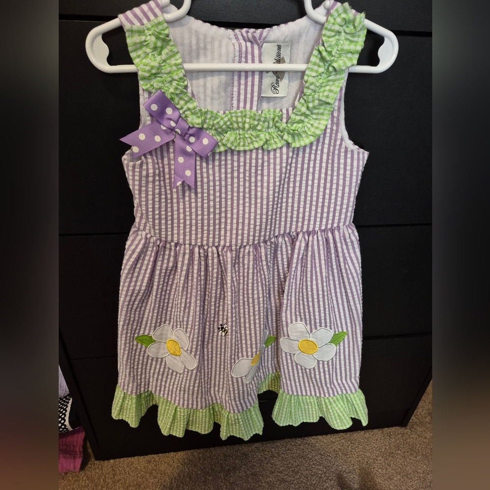 Rare Editions Purple and Green Striped Dress